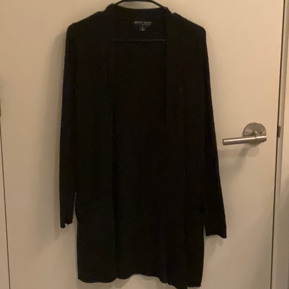 Barefoot Dreams CozyChic Lite Long Cardigan in Black, Size XS